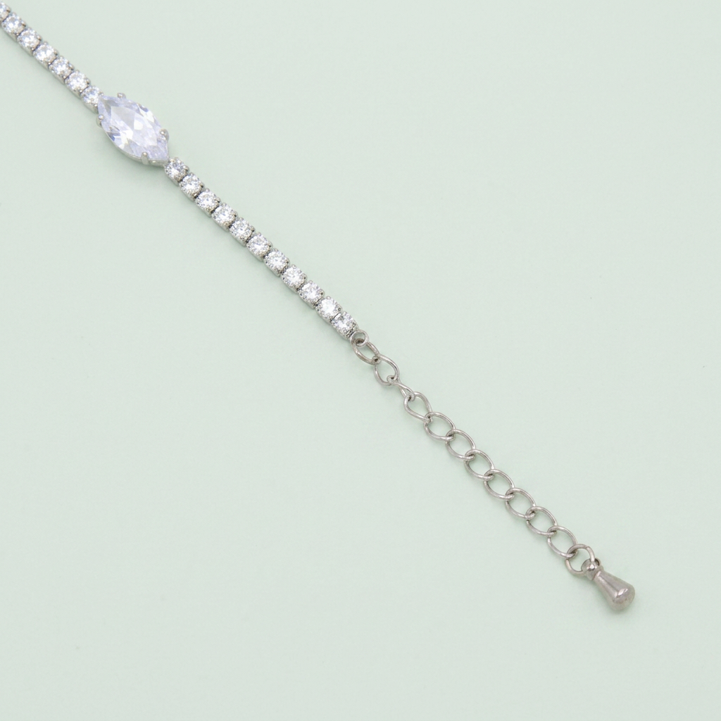 Pulsera de Goldfilled Blanco con Zirconias Ovales mod. 1217