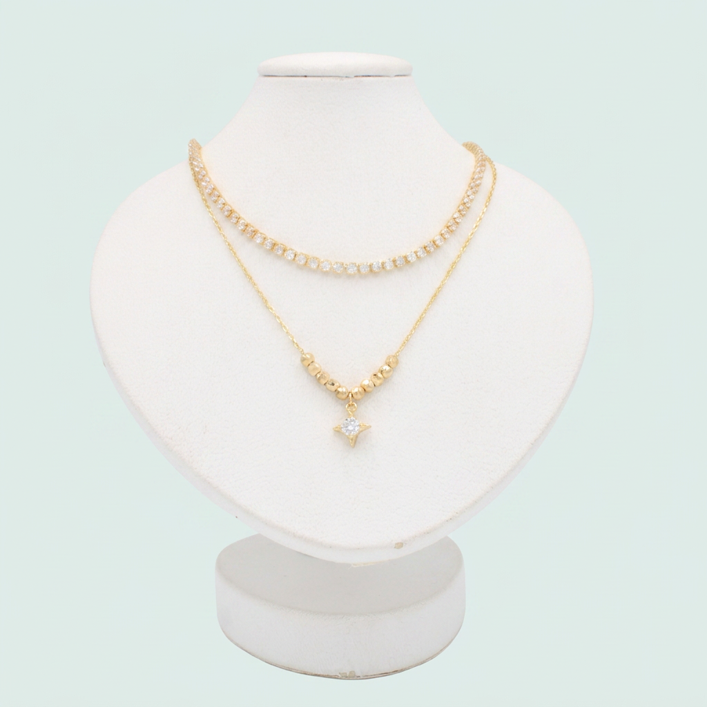 Gargantilla de Goldfilleld con zirconia y con Diseño de Estrella de Zirconia mod.1370