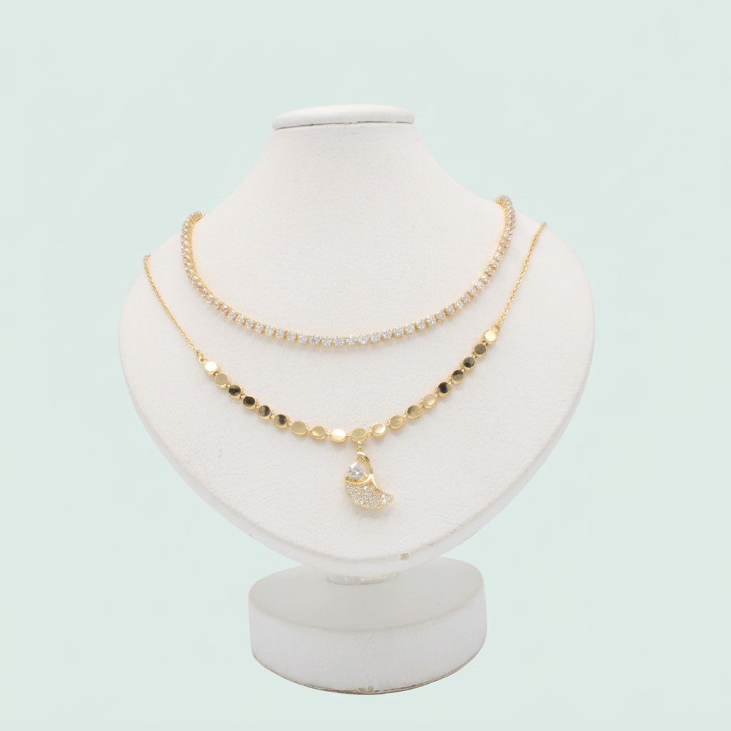 Gargantilla de  Goldfilleld con Zirconia con Diseño Alado con Zirconia mod.1368