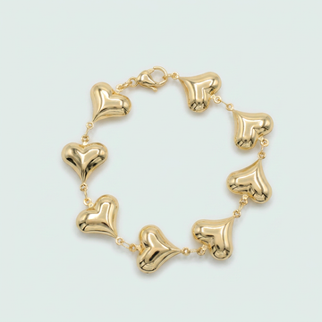 Pulsera de Goldfilled con Diseño de Corazones mod. 1268