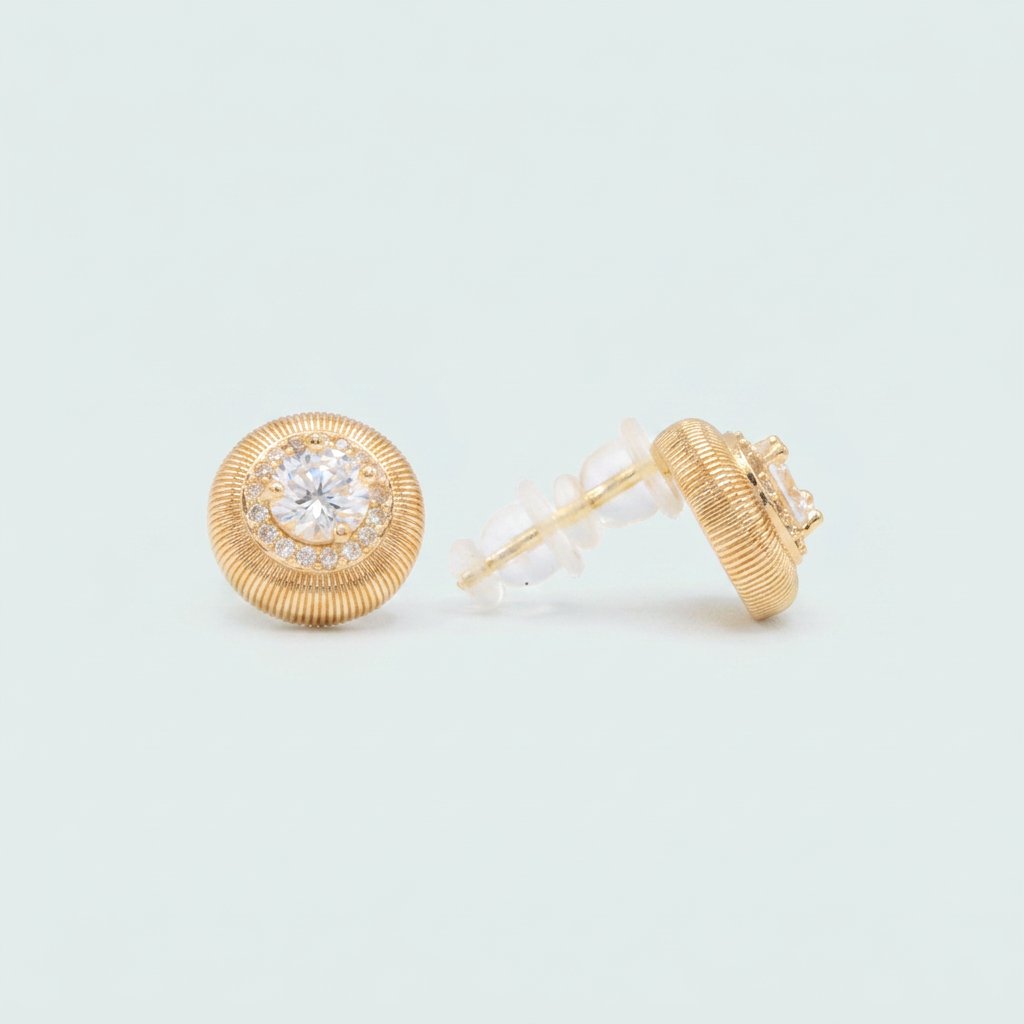 Arete de Goldfilled con Diseño Circular y Centro de Zirconia mod. 1404