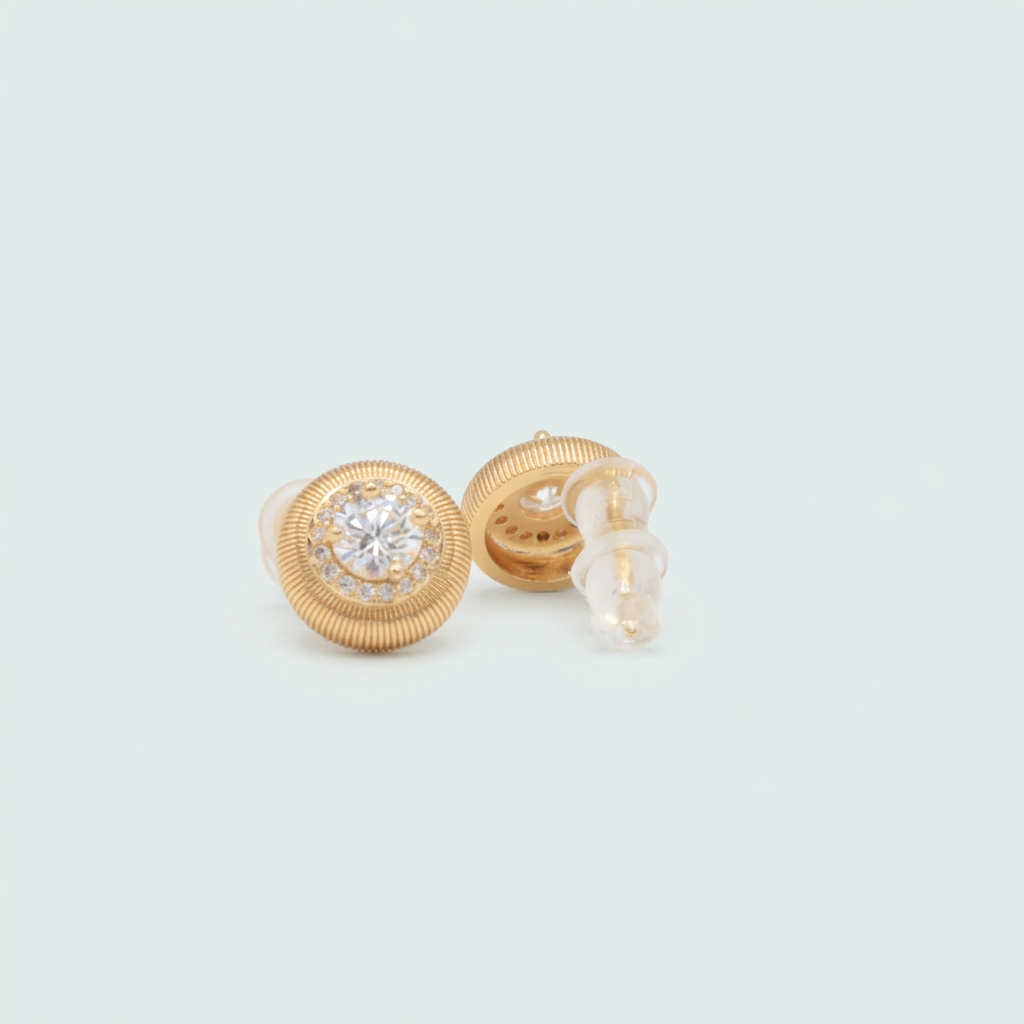 Arete de Goldfilled con Diseño Circular y Centro de Zirconia mod. 1404