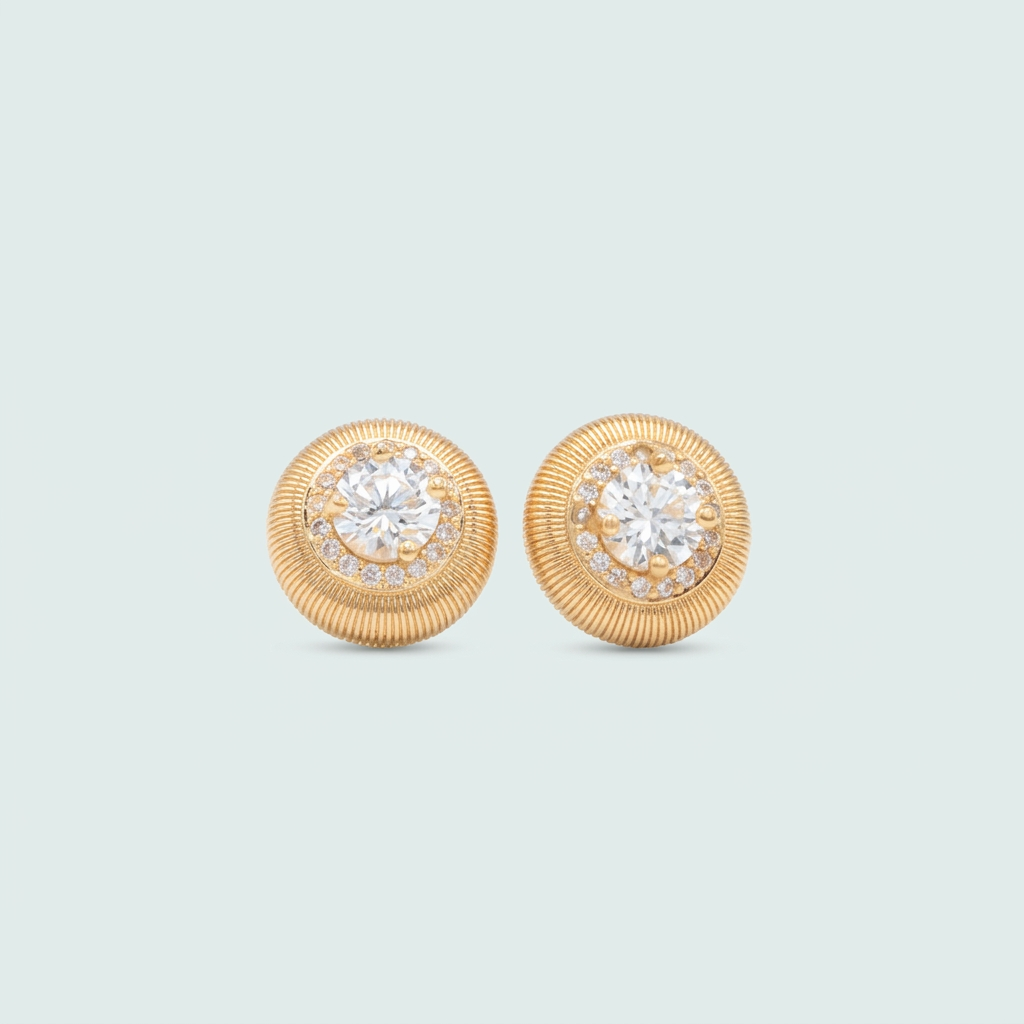 Arete de Goldfilled con Diseño Circular y Centro de Zirconia mod. 1404