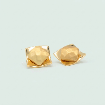 Arete de Oro Laminado Doble Cuadrado Facetado mod. 1488