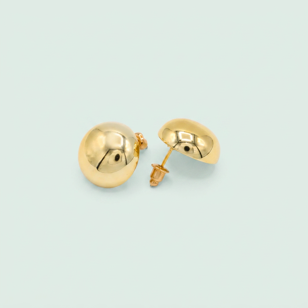 Set de Joyería de Goldfilled Diseño de Media Esfera Brillante mod. 1097