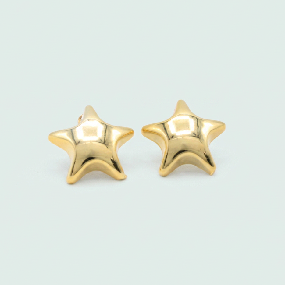 Set de Goldfilled Gargantilla y Aretes con Diseño de Estrellas mod. 1363