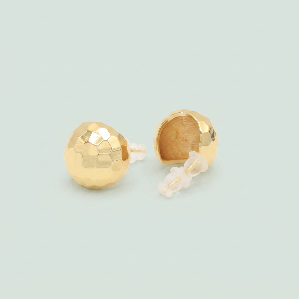 Arete de Goldfilled Circular con Diseño Facetado mod. 1227