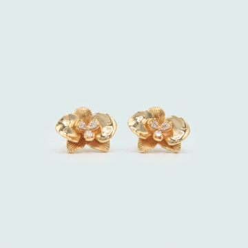 Arete de Goldfilled con Diseño de Orquídea mod. 1402