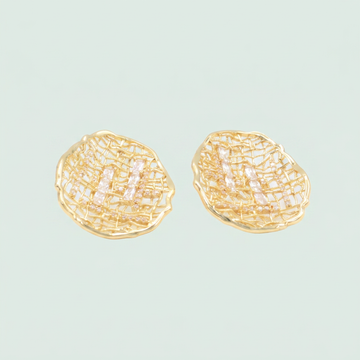 Arete de Goldfilled con Diseño de Nido y Zirconia mod. 1405