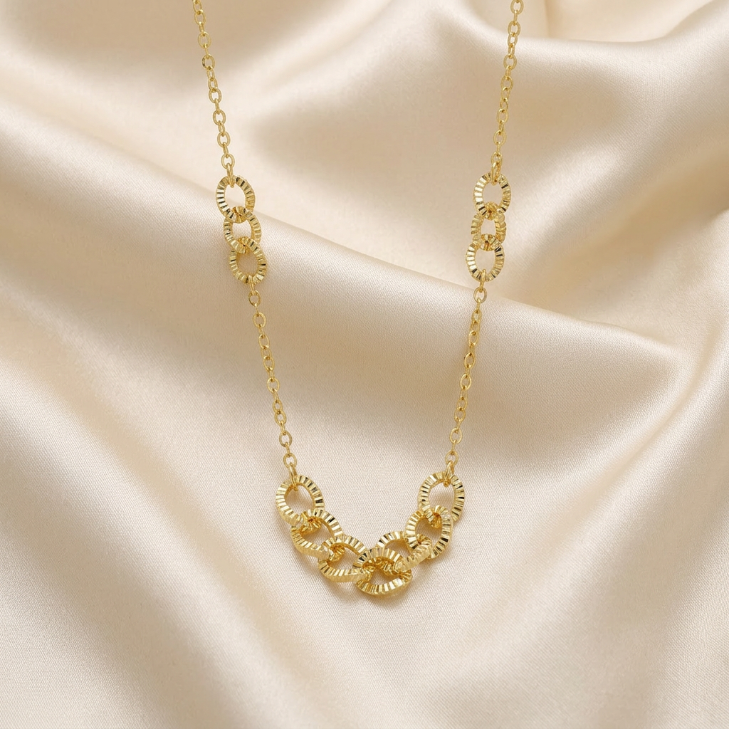 Set de Joyería de Goldfilled Eslabón Diamantado mod. 7089