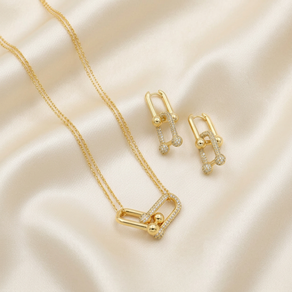 Set de Joyería de Goldfilled Diseño Clip mod. 7094