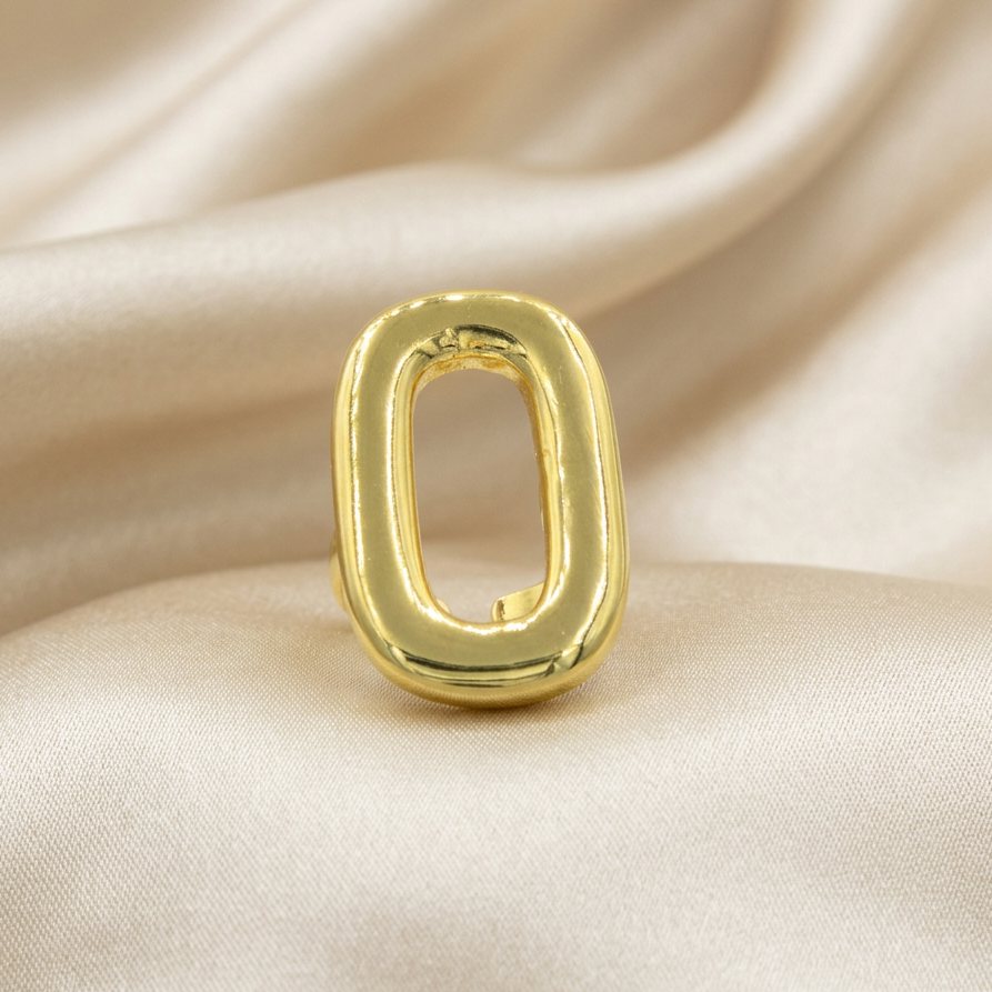 Anillo de Goldfilled Cuadrado en Tendencia mod. 6067