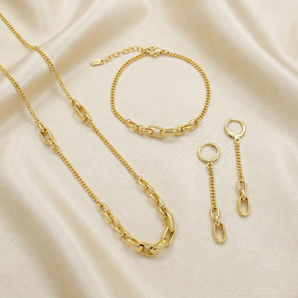 Set de Joyería de Goldfilled Diseño Eslabón mod. 7088