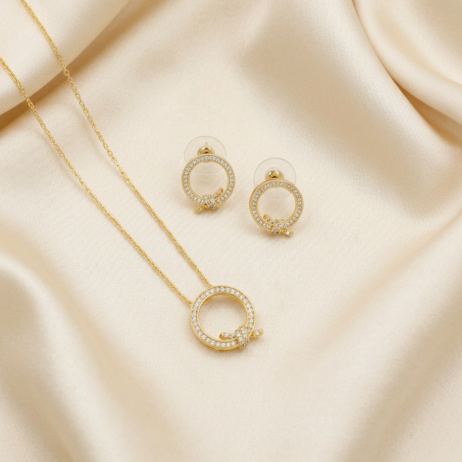 Set de Joyería de Goldfilled Diseño Nudo mod. 7096