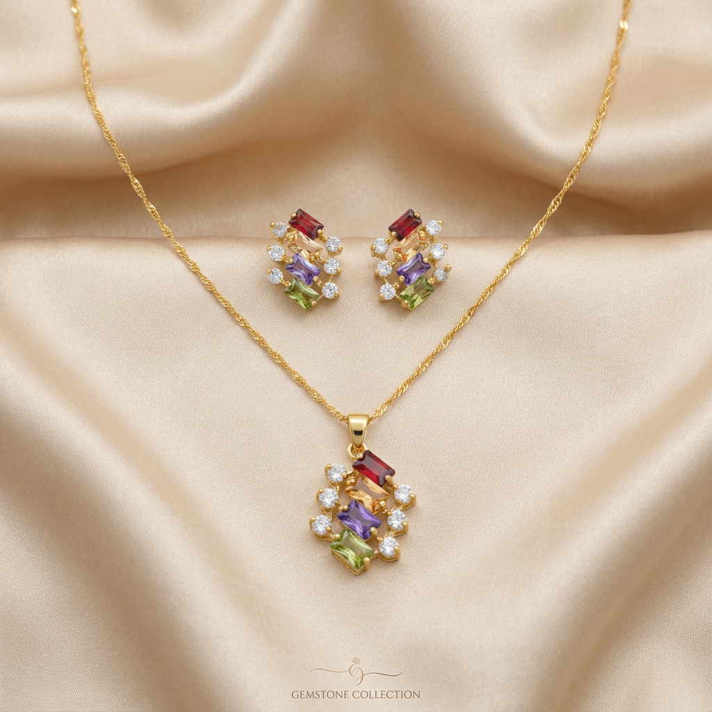 Set de Joyería de Goldfilled Diseño Brillante mod. 7107