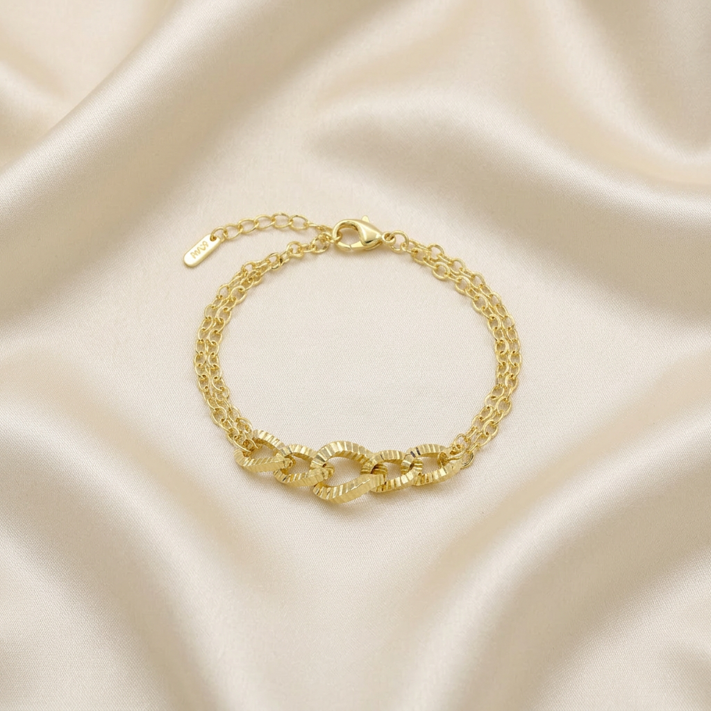 Set de Joyería de Goldfilled Eslabón Diamantado mod. 7089