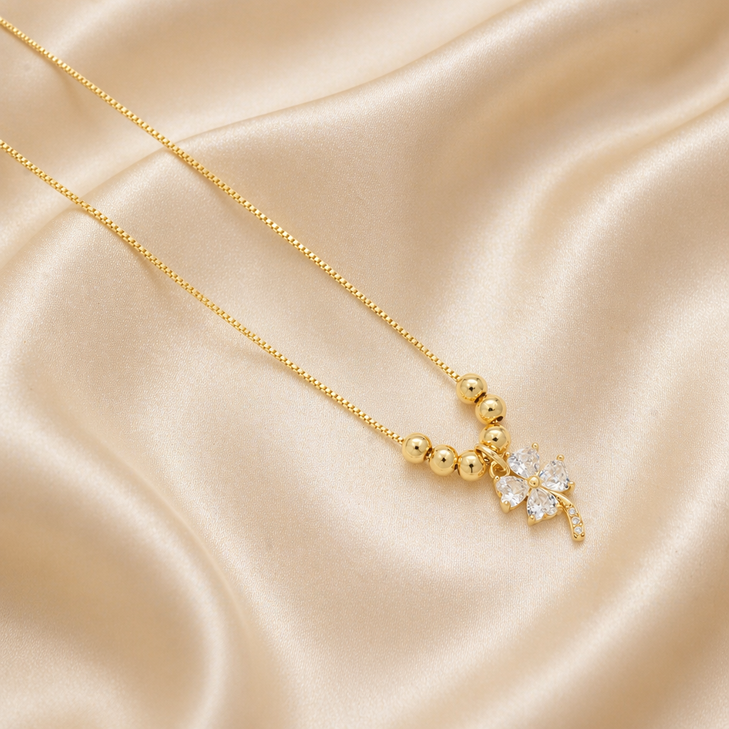Set de Joyería de Goldfilled Diseño de Trébol mod. 7114