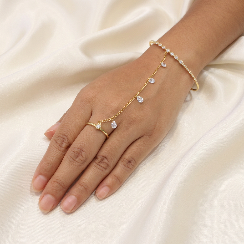 Pulsera Manopla de Goldfilled Gotas Finas mod. 1156