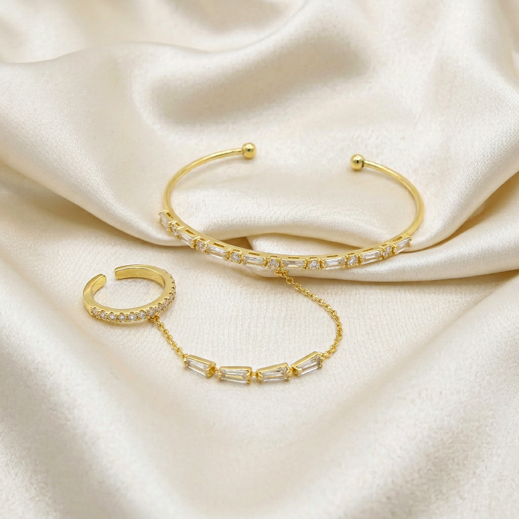 Pulsera Manopla de Goldfilled Diseño Baguette mod. 1153