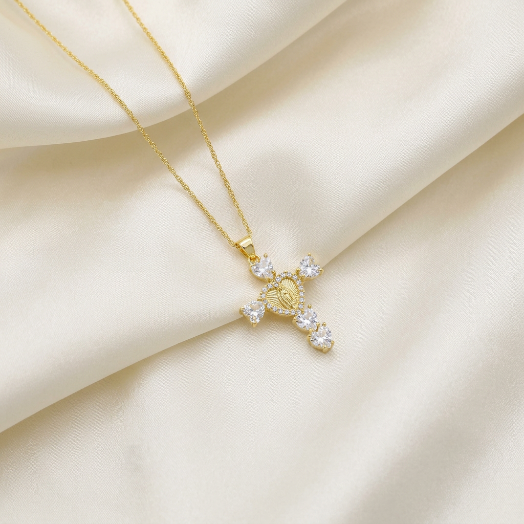 Gargantilla de Goldfilled Cruz de Virgen de Guadalupe mod. 5031