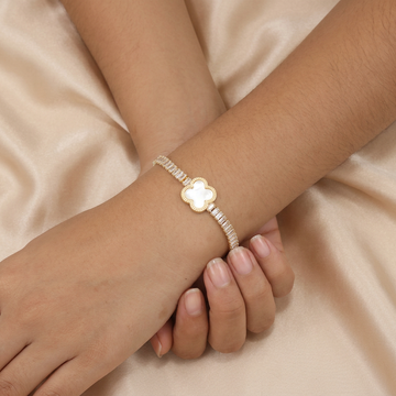 Pulsera de Goldfilled Trébol con Madre Perla mod. 1164