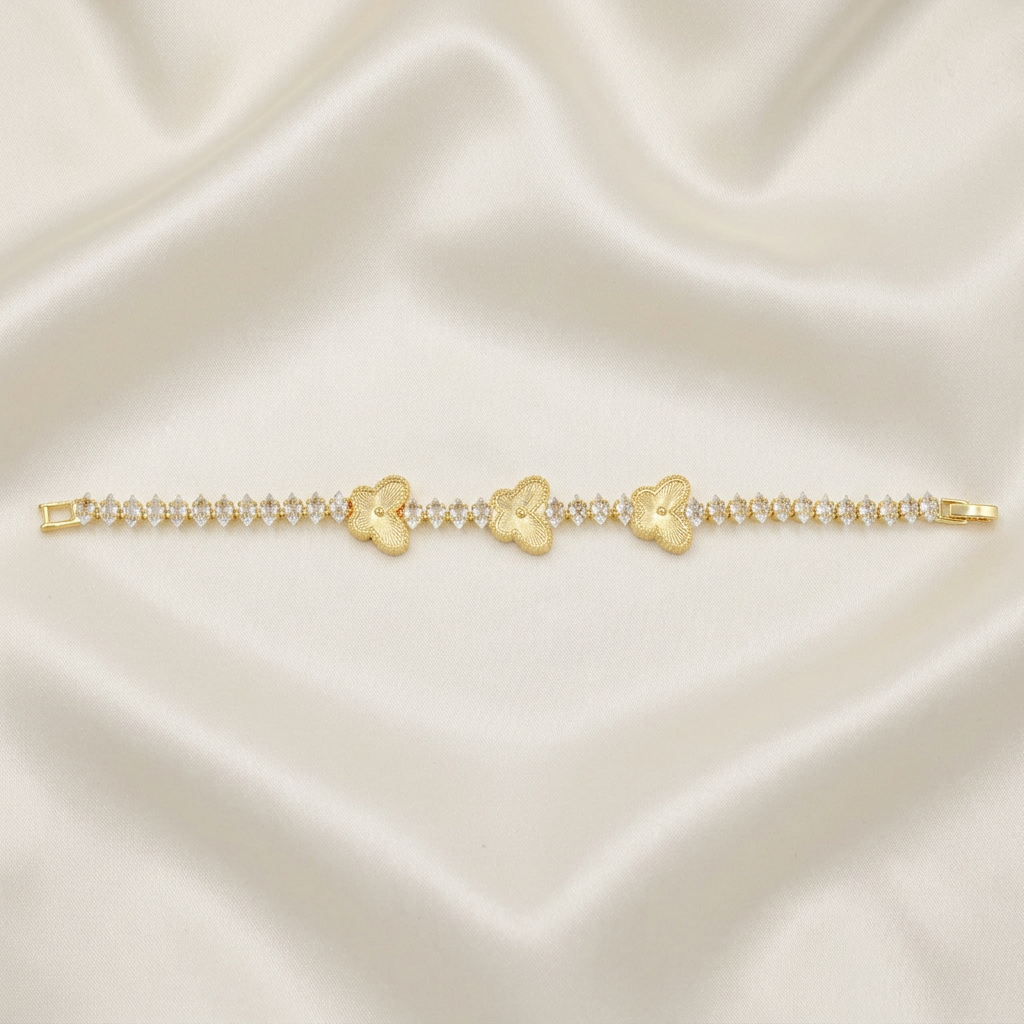 Pulsera de Goldfilled Mariposas con Zirconias Finas mod. 1173