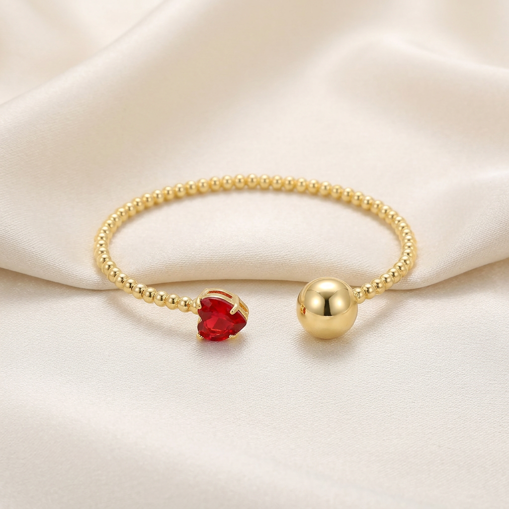 Pulsera de Goldfilled Corazón Rojo mod. 1159