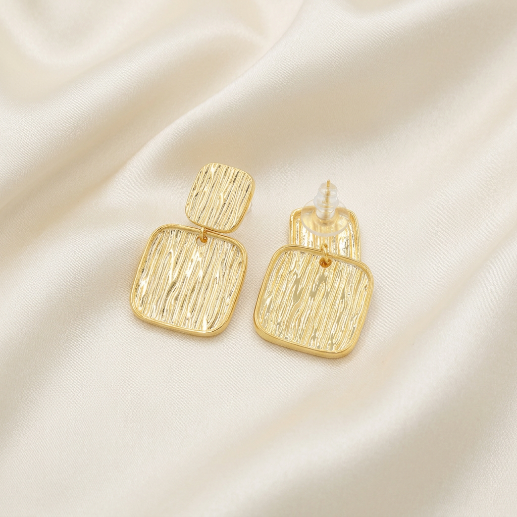Arete de Goldfilled Placas Texturizadas mod. 3089