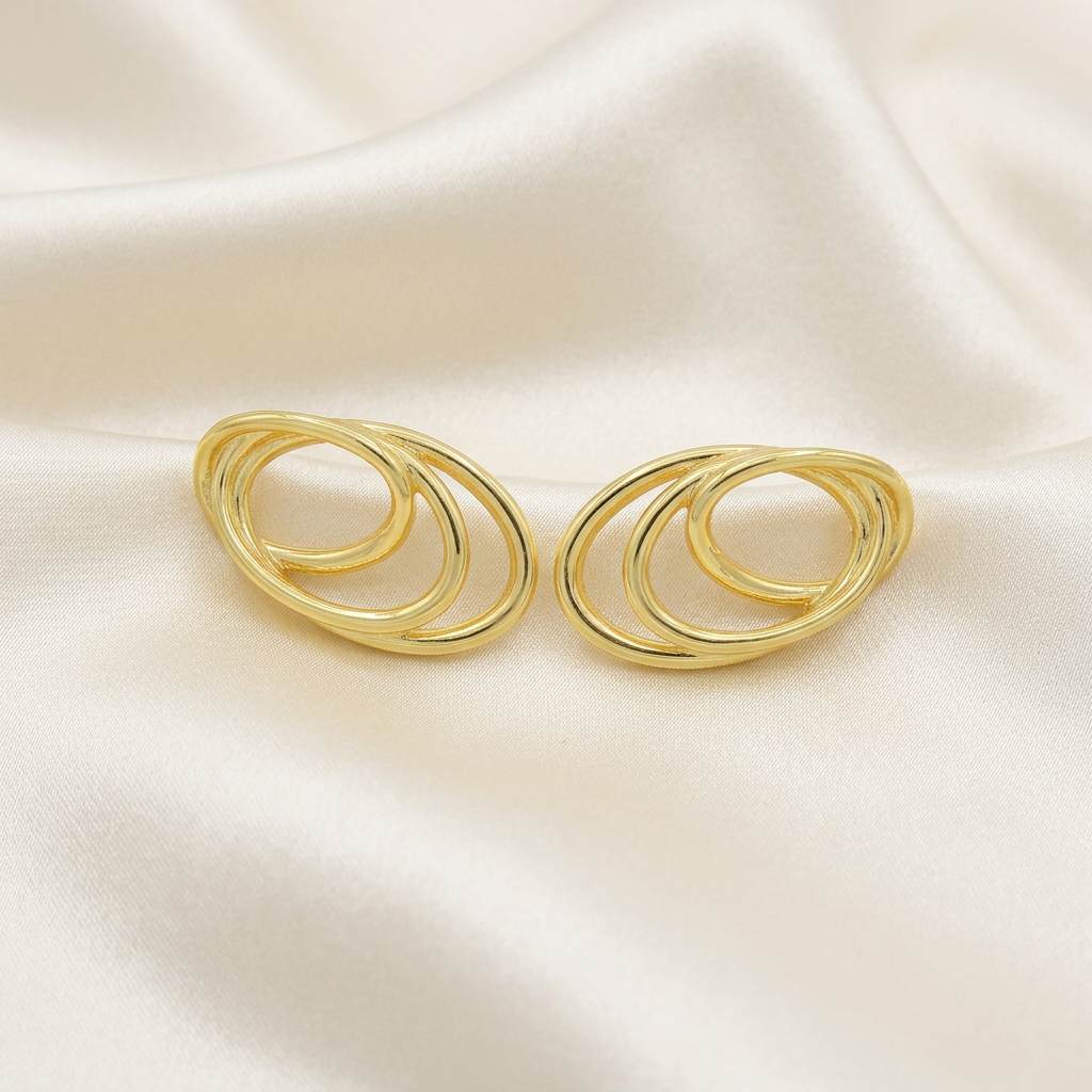Arete de Goldfilled Diseño de Ondas mod. 3106
