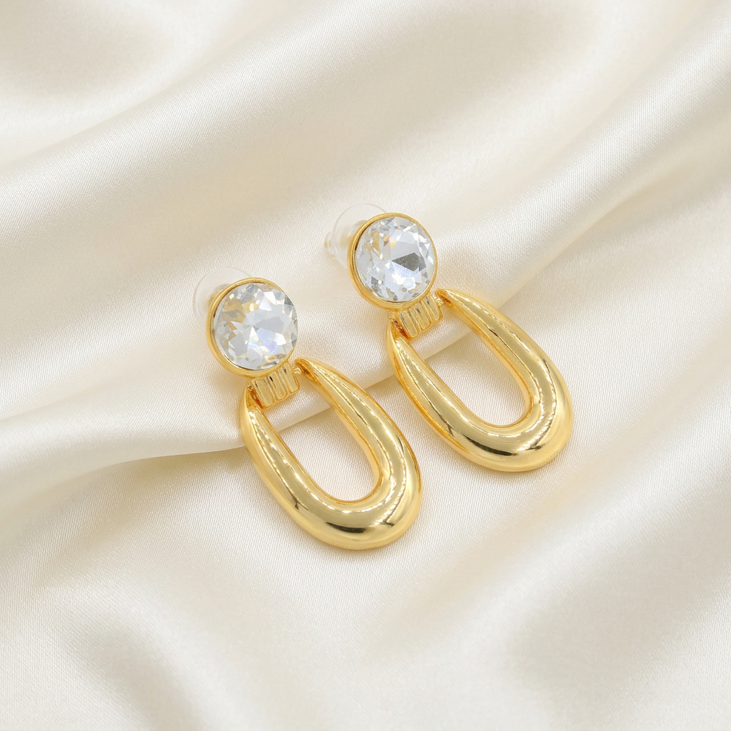 Arete de Goldfilled Diseño en U con Zirconia mod. 3078