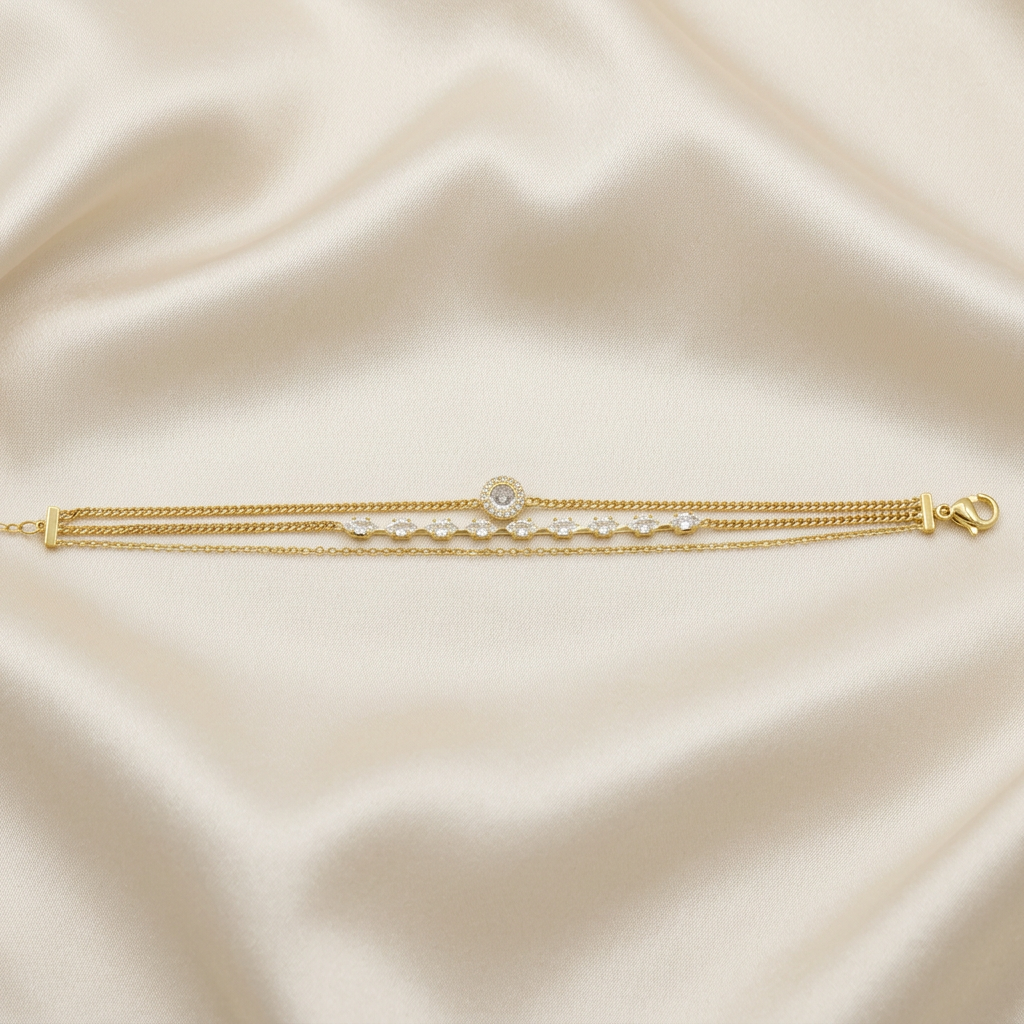 Pulsera de Goldfilled con ZIirconia Circular mod. 1139