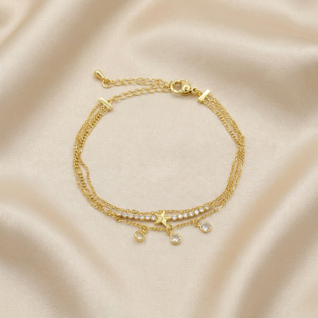 Pulsera de Goldfilled Estrella y Zirconias Finas mod. 1148