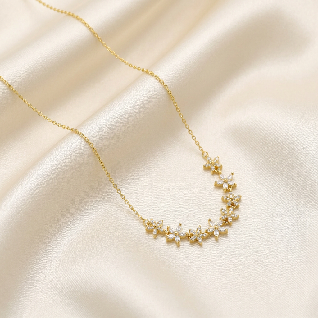 Gargantilla de Goldfilled Flores Brillantes mod. 5042