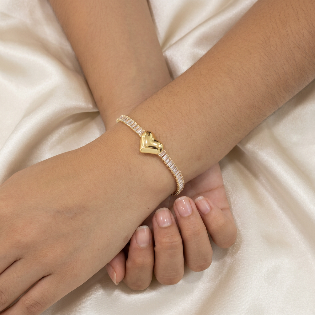 Pulsera de Goldfilled Corazón Inflado mod. 1160