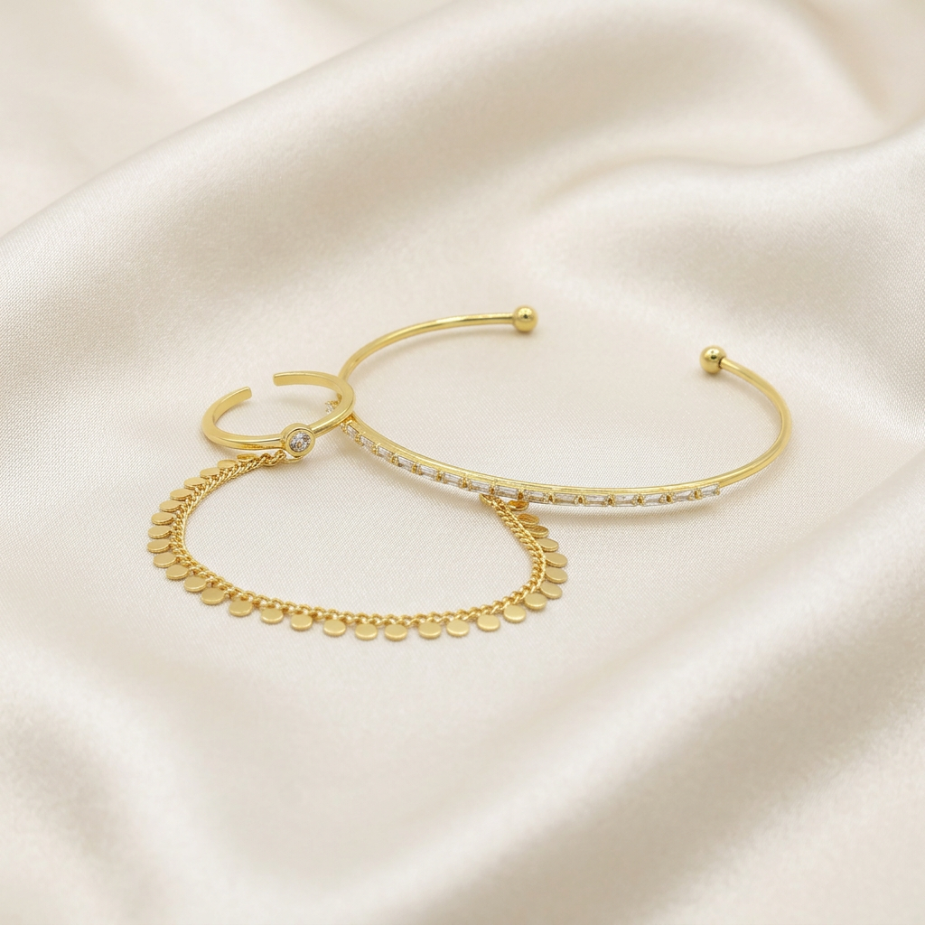 Pulsera Manopla de Goldfilled Plaquitas mod. 1157