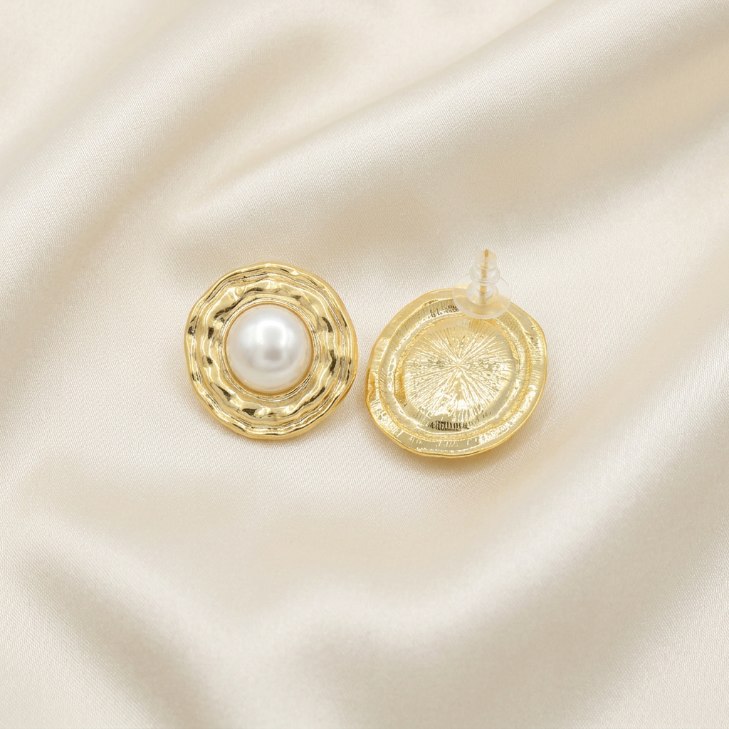 Arete de Goldfilled Diseño Ovalado con Perla mod. 3109