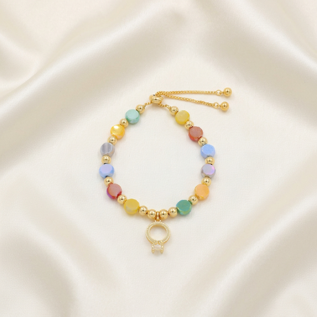 Pulsera de Goldfilled Lunetas con Dije de Argolla mod. 1187