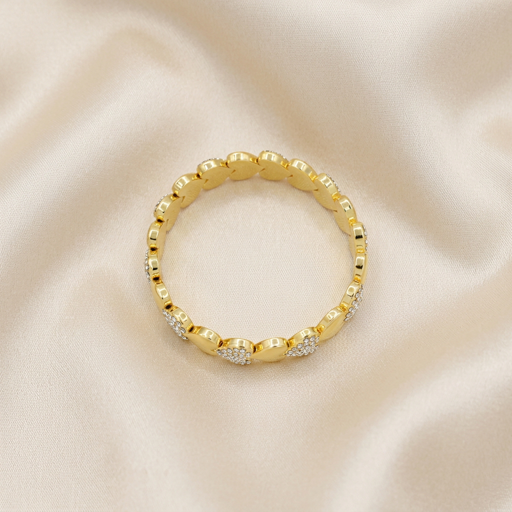 Aro de Goldfilled Corazones Detallados con Zirconias mod. 4039