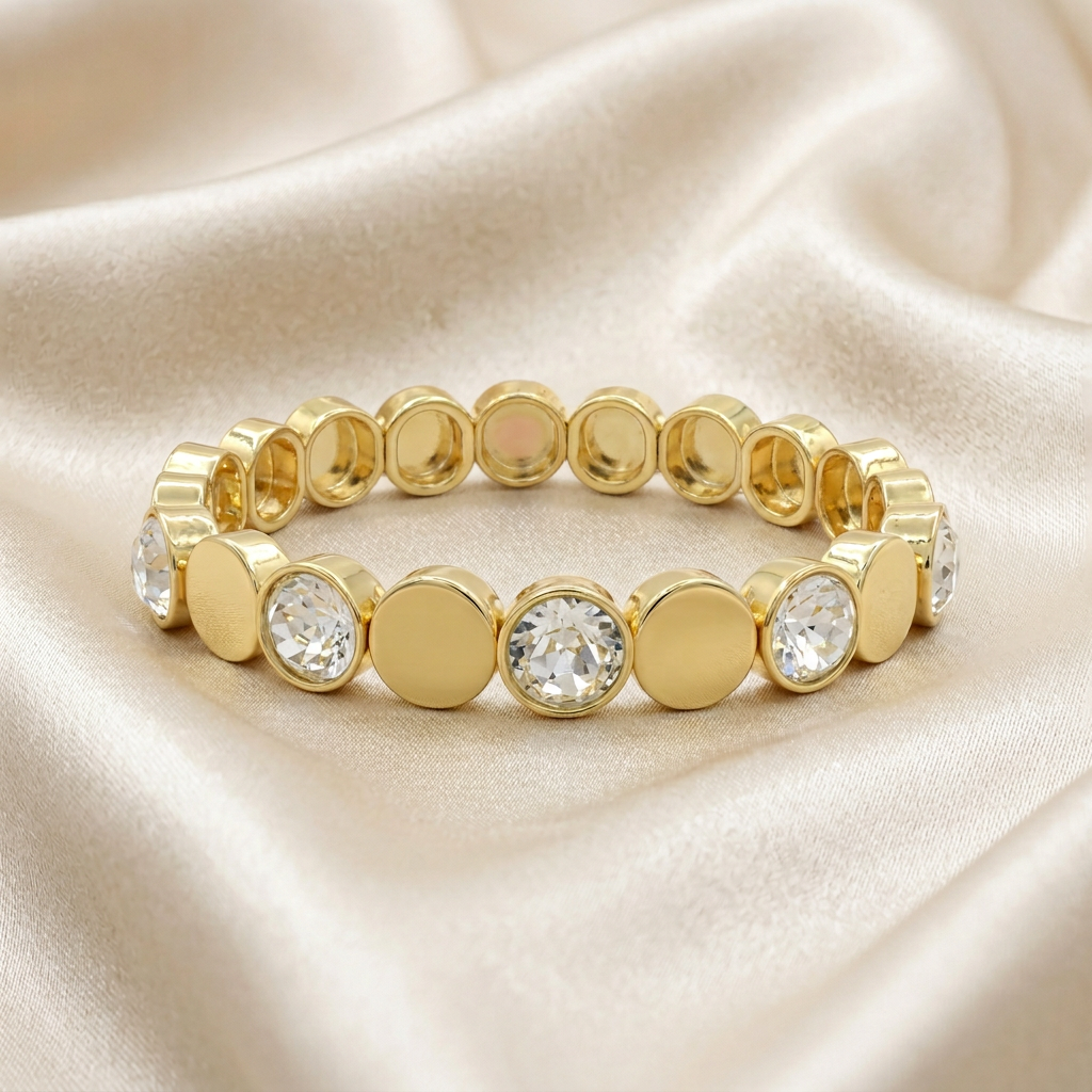 Aro de Goldfilled Círculos Finos con Zirconias mod. 4037