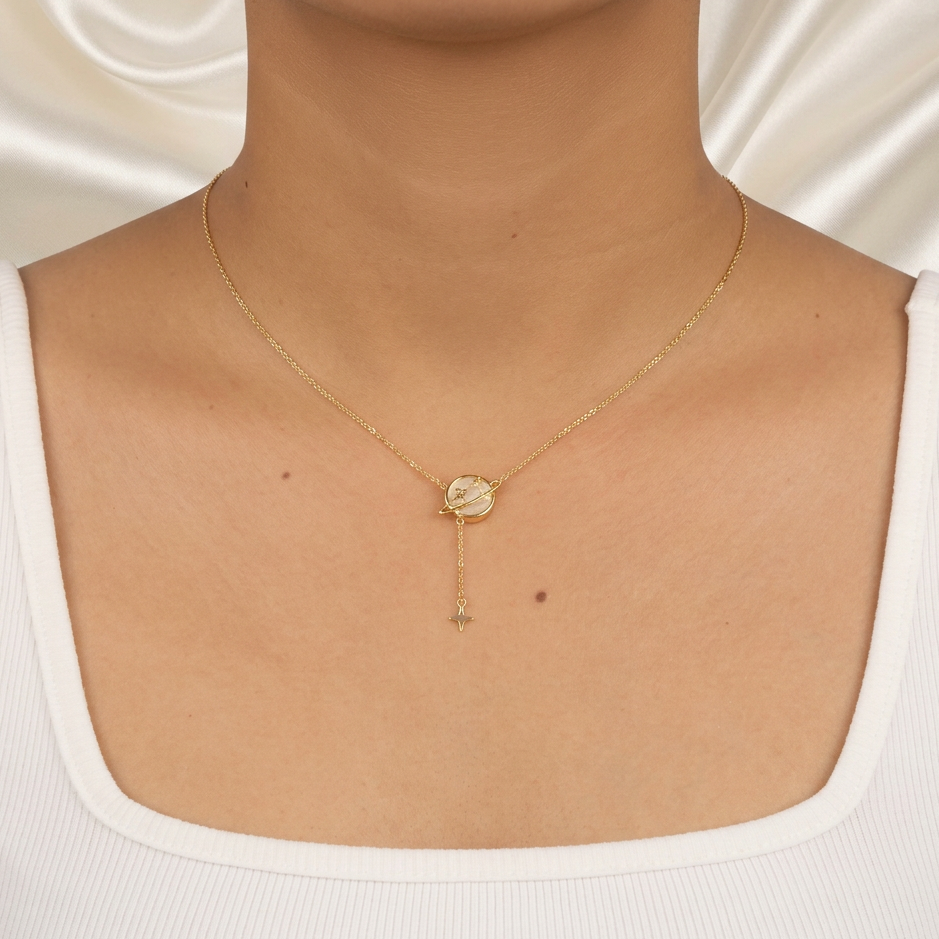 Gargantilla de Goldfilled Saturno con Madre Perla mod. 5037