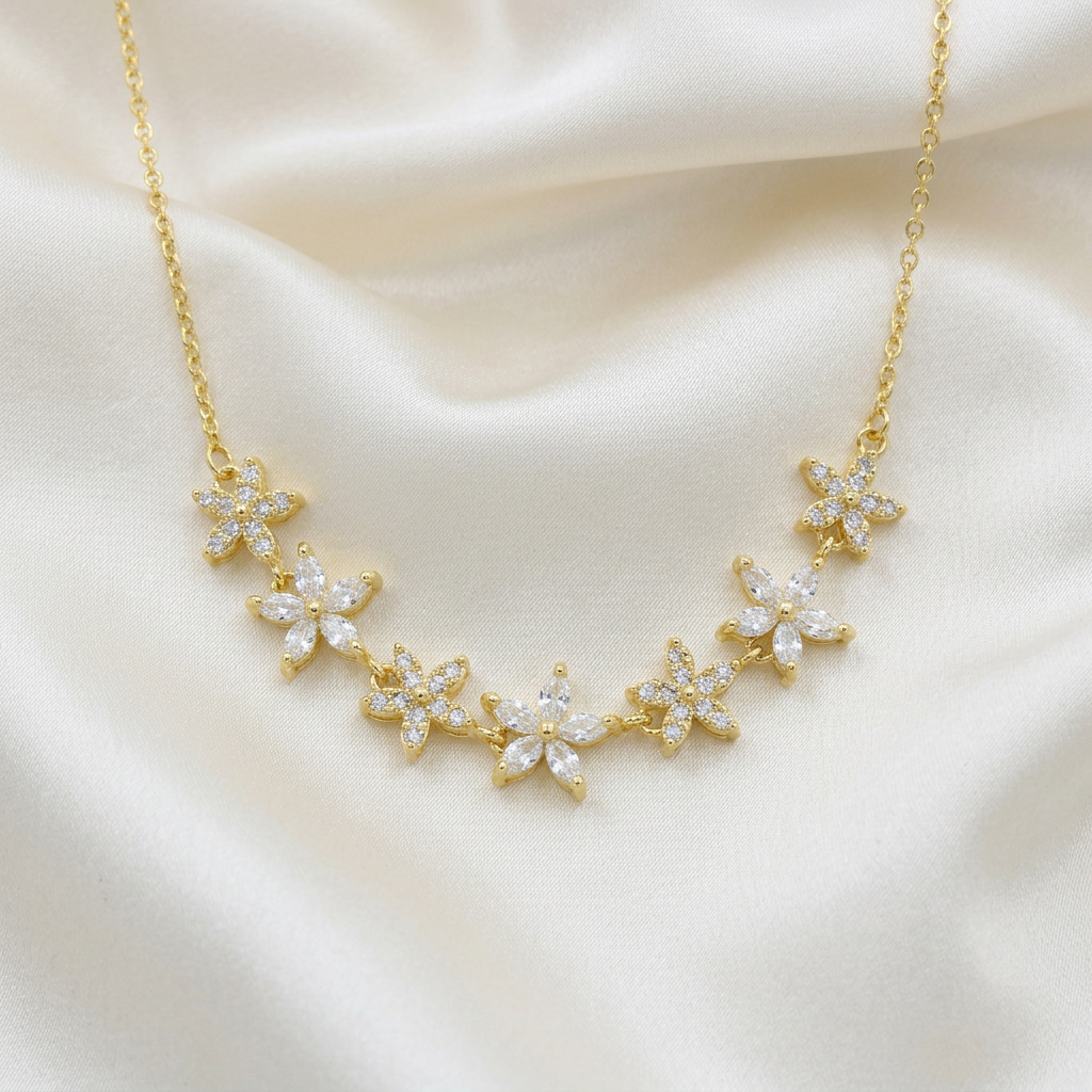 Gargantilla de Goldfilled Flores Brillantes mod. 5042