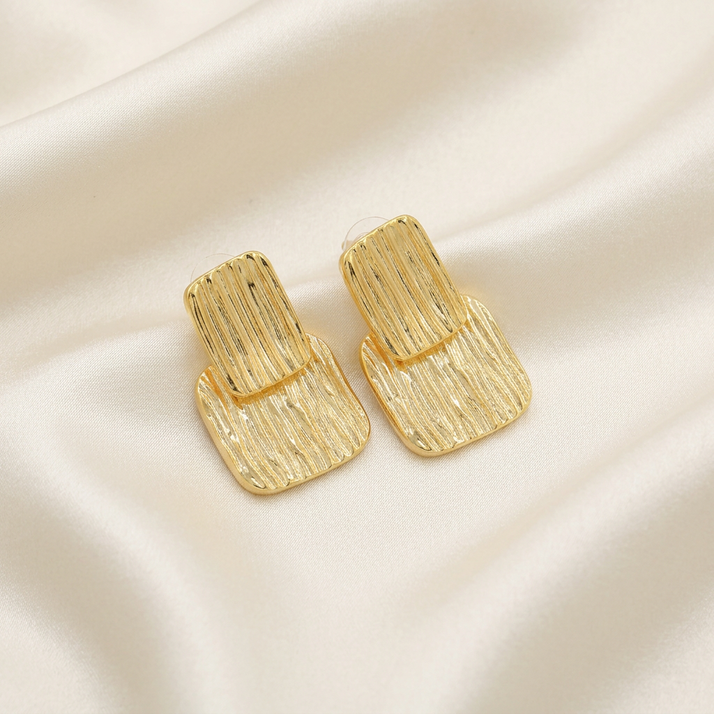 Arete de Goldfilled Placas Texturizadas mod. 3089