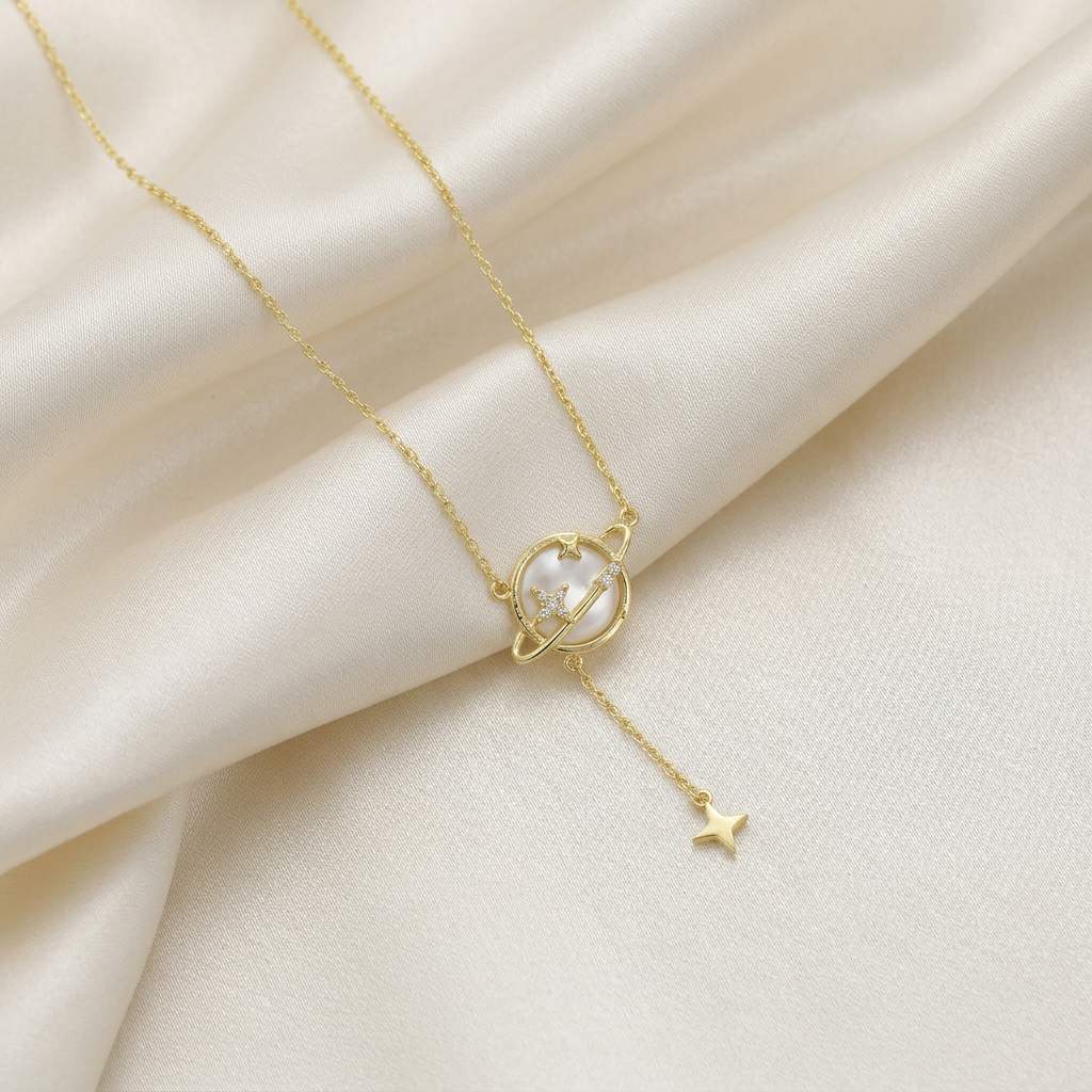 Gargantilla de Goldfilled Saturno con Madre Perla mod. 5037