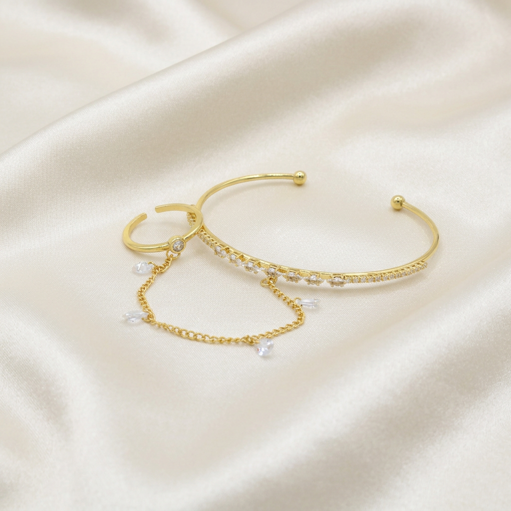 Pulsera Manopla de Goldfilled Gotas Finas mod. 1156