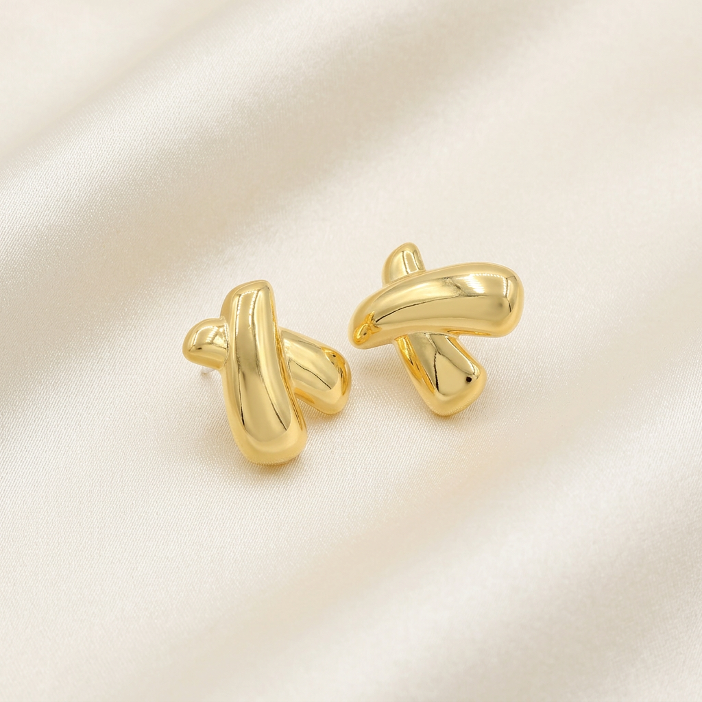 Arete de Goldfilled con Diseño en X mod. 3084