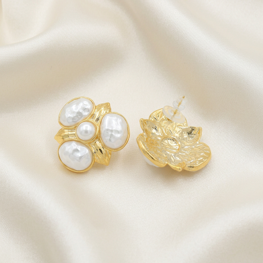 Arete de Goldfilled Flor de Perlas mod. 3099