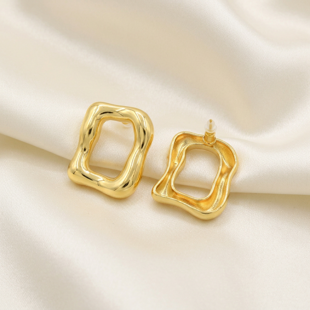 Arete de Goldfilled Diseño Cuadrado mod. 3094