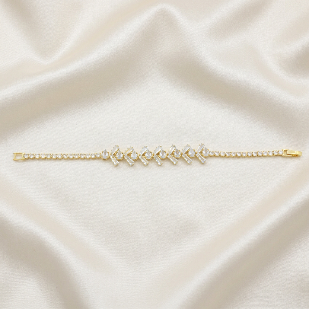 Pulsera de Goldfilled Baguette de Zirconias Brillantes mod. 1172