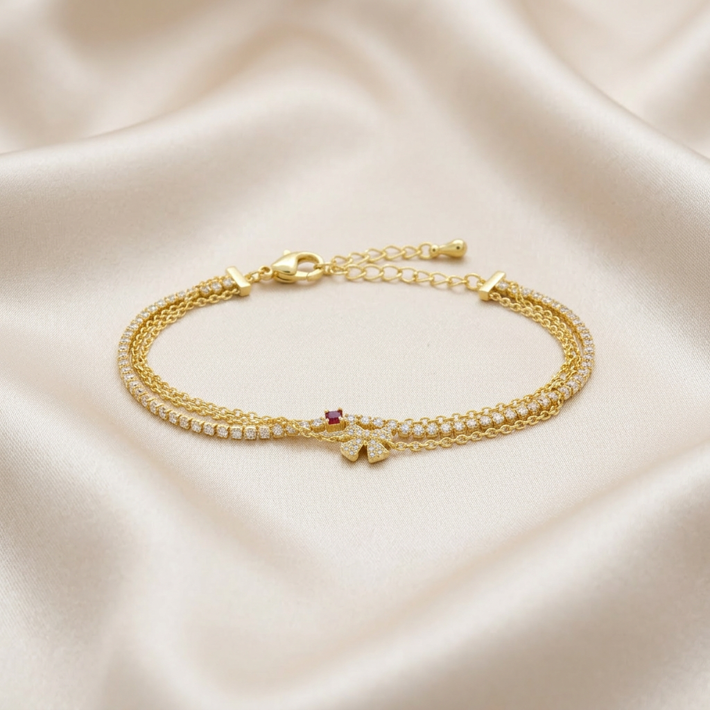Pulsera de Goldfilled Diseño de Moño mod. 1145