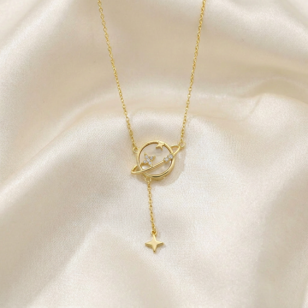 Gargantilla de Goldfilled Saturno con Madre Perla mod. 5037